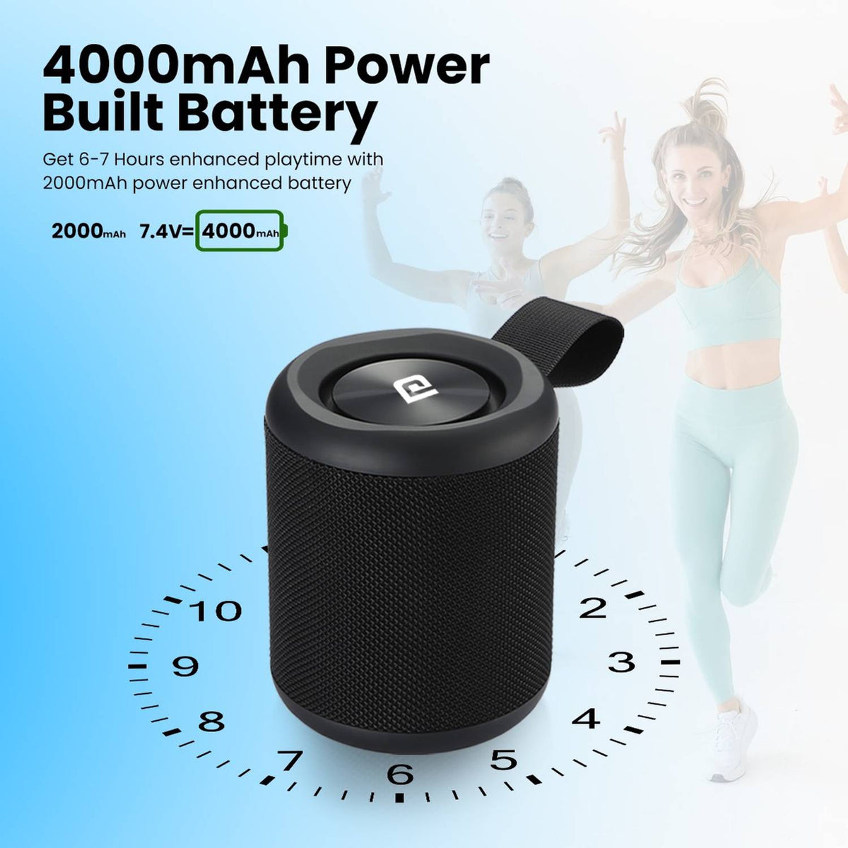 Portronics SoundDrum P Wireless with 6-7 hrs Playback Time, Handsfree Calling, 20 W Bluetooth Speaker