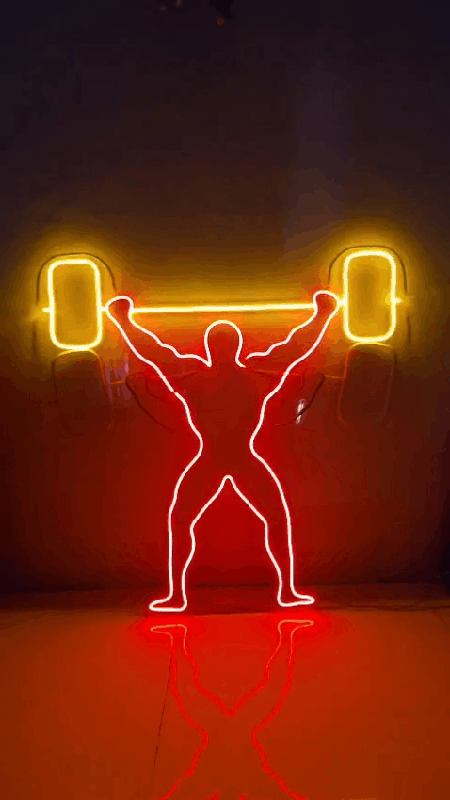? Power Lift Motion Neon LED Wall Sign – Gym Motivation Light Art | Neon Signs India — Image 1