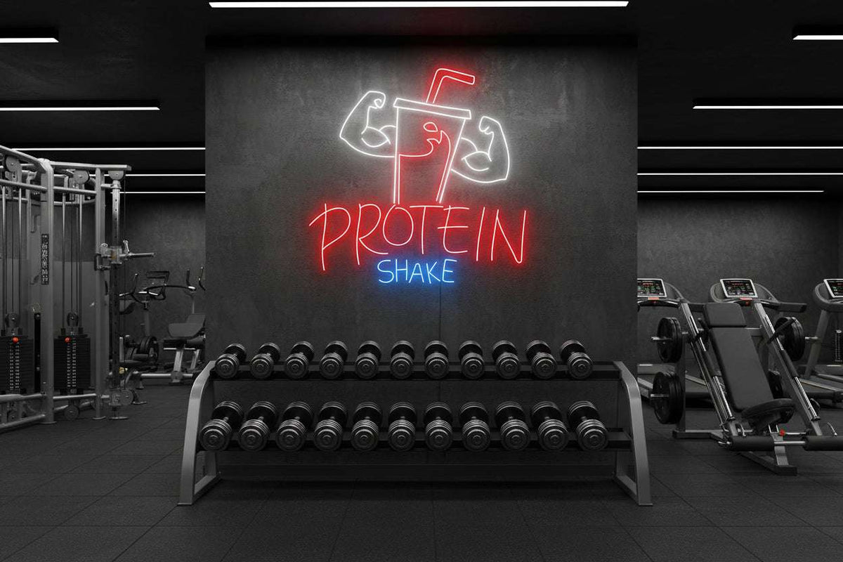 Protein Shake Neon Sign – Gym Fitness LED Wall Light - LED Neon Sign