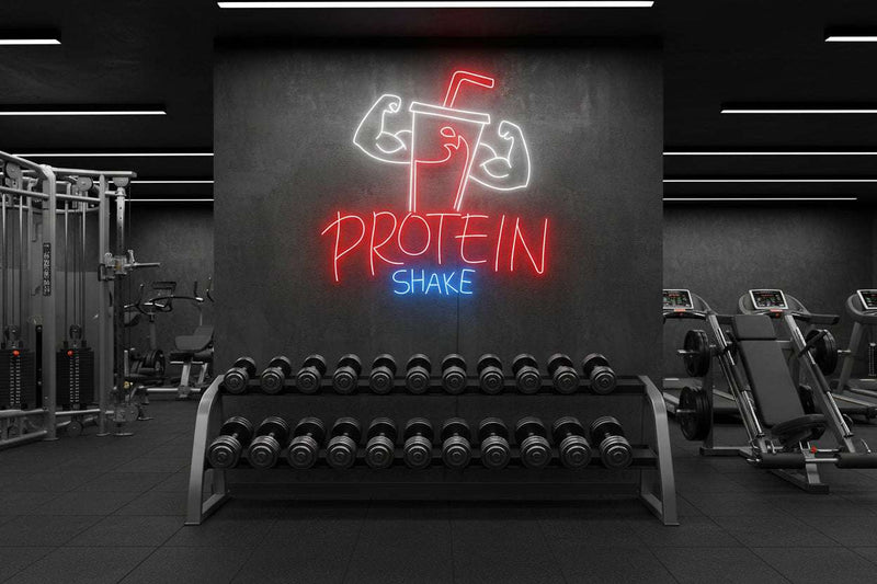 Protein Shake Neon Sign – Gym Fitness LED Wall Light - LED Neon Sign