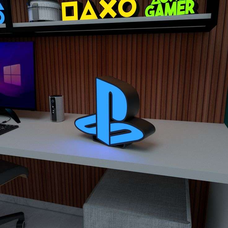 PS PlayStation LED Neon Desk Lamp – Gaming Setup Night Light - LED Neon Sign