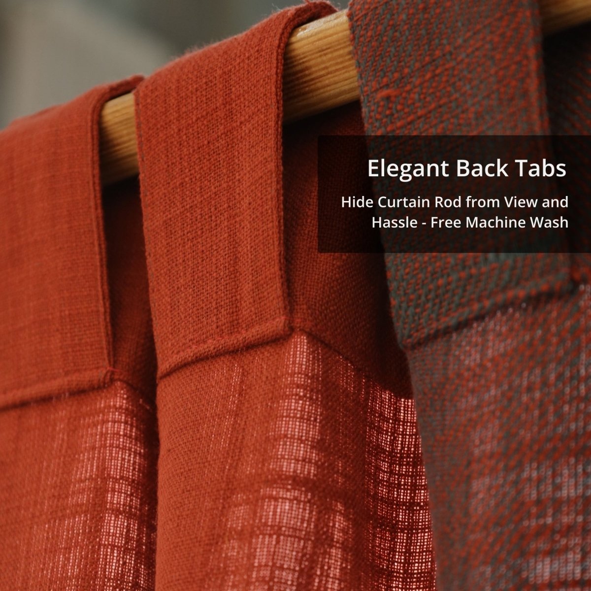 Cotton Door Curtain in 7ft of Brick Red Solid Colour | Semi Blackout 50% Light Blocking