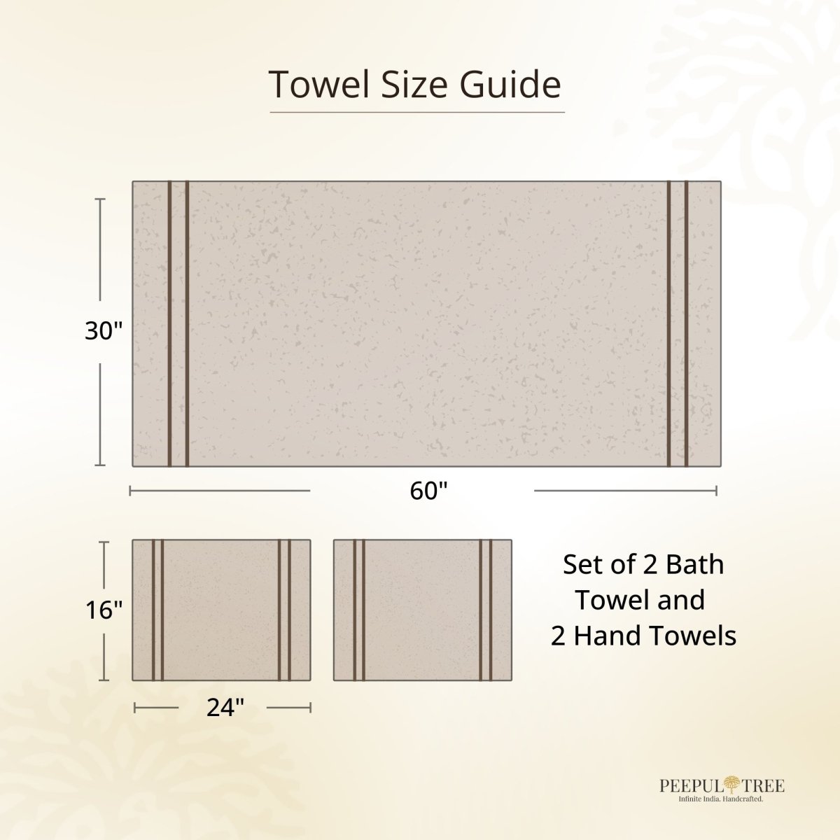 Pure Cotton Hand and Bath Towel Set Hand Block Printed In Off White and Blue | Bath Towel 30x60 inches and Hand Towel 16x24 inches