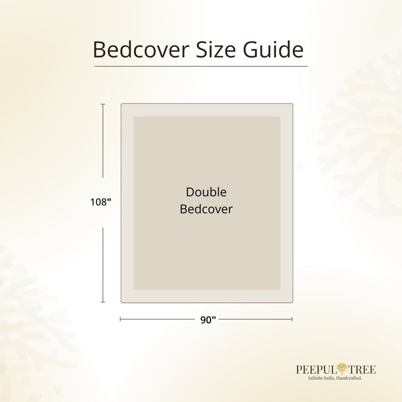 Hand Printed Cotton Bed sheet for Double bed in Green and Brick Red | Queen Size