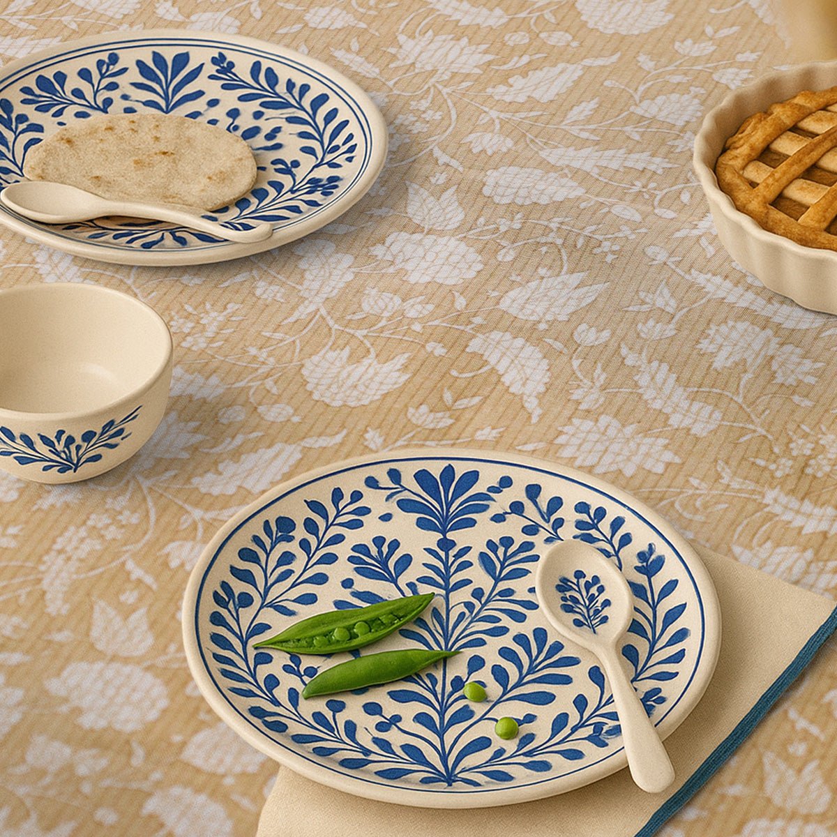 Handprinted Table Cloth in Pure Cotton for a 6 seater dining table
