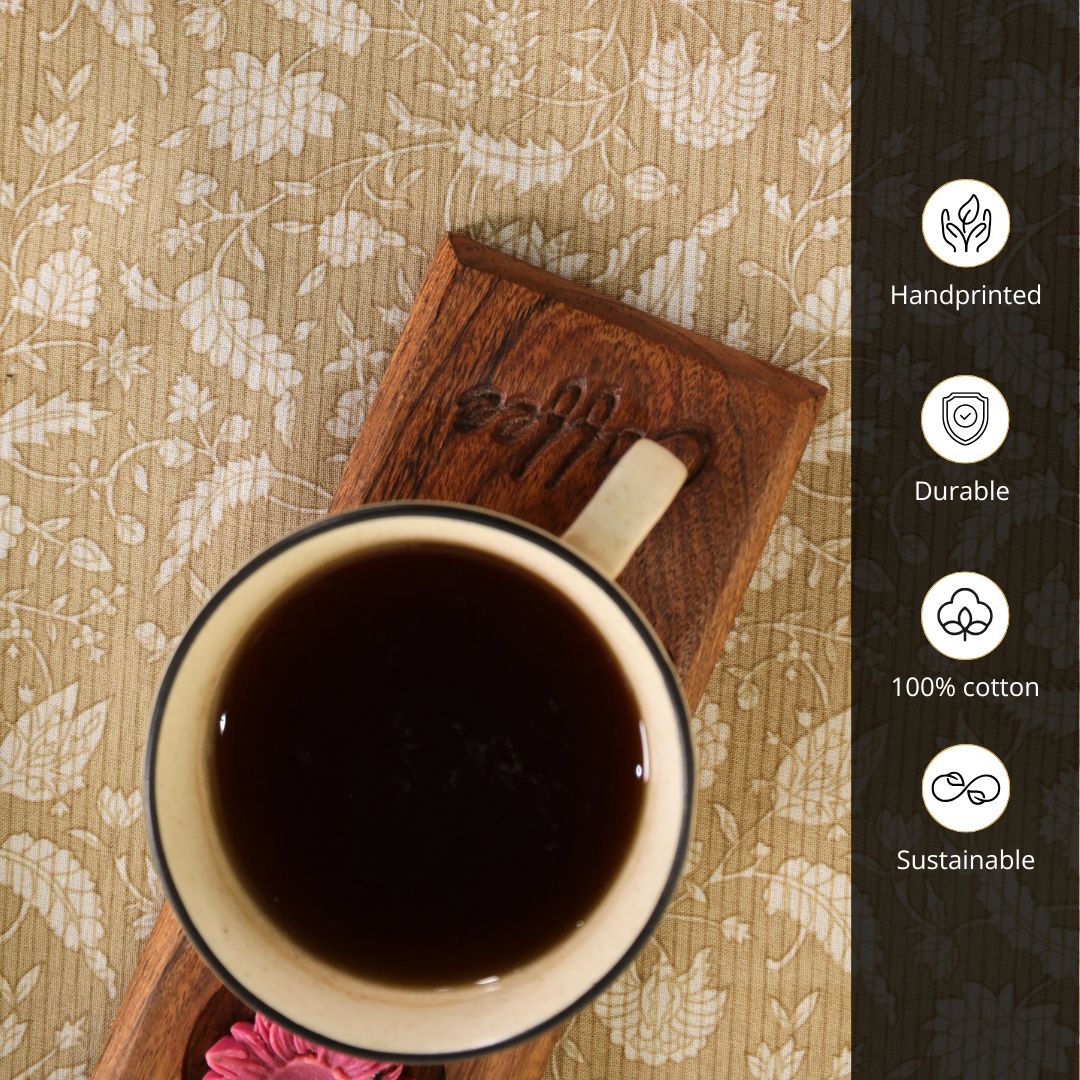 Handprinted Table Cloth in Pure Cotton for a 6 seater dining table