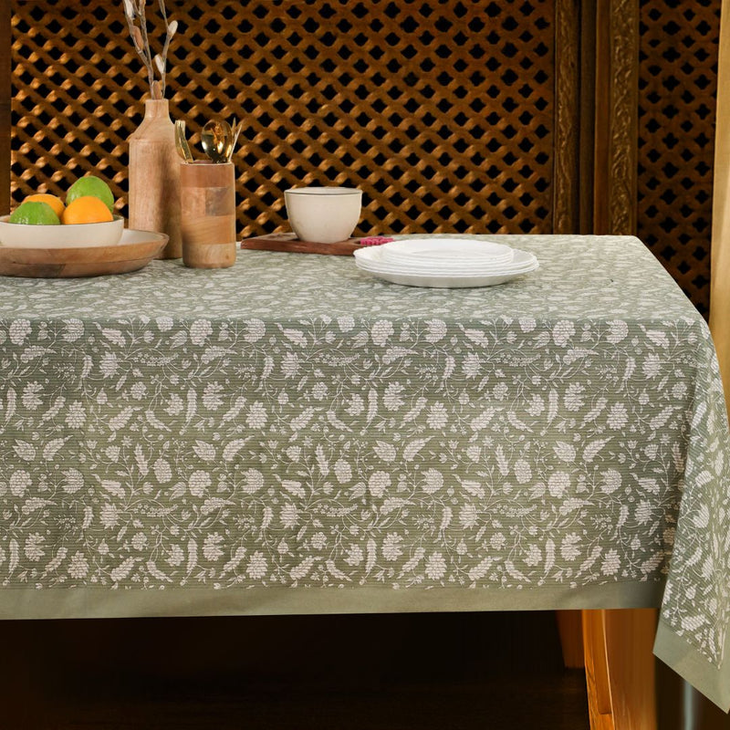 Handprinted Table Cloth in Pure Cotton for a 6 seater dining table