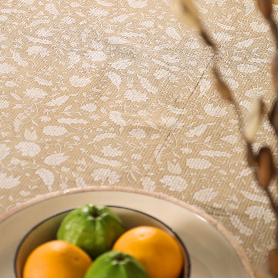 Handprinted Table Cloth in Pure Cotton for a 6 seater dining table