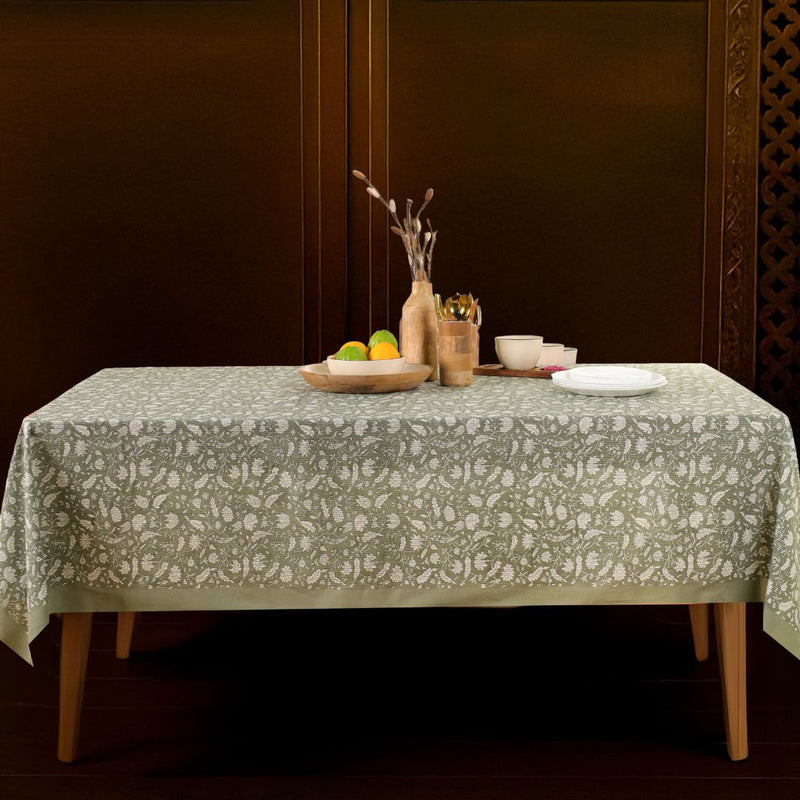 Handprinted Table Cloth in Pure Cotton for a 6 seater dining table