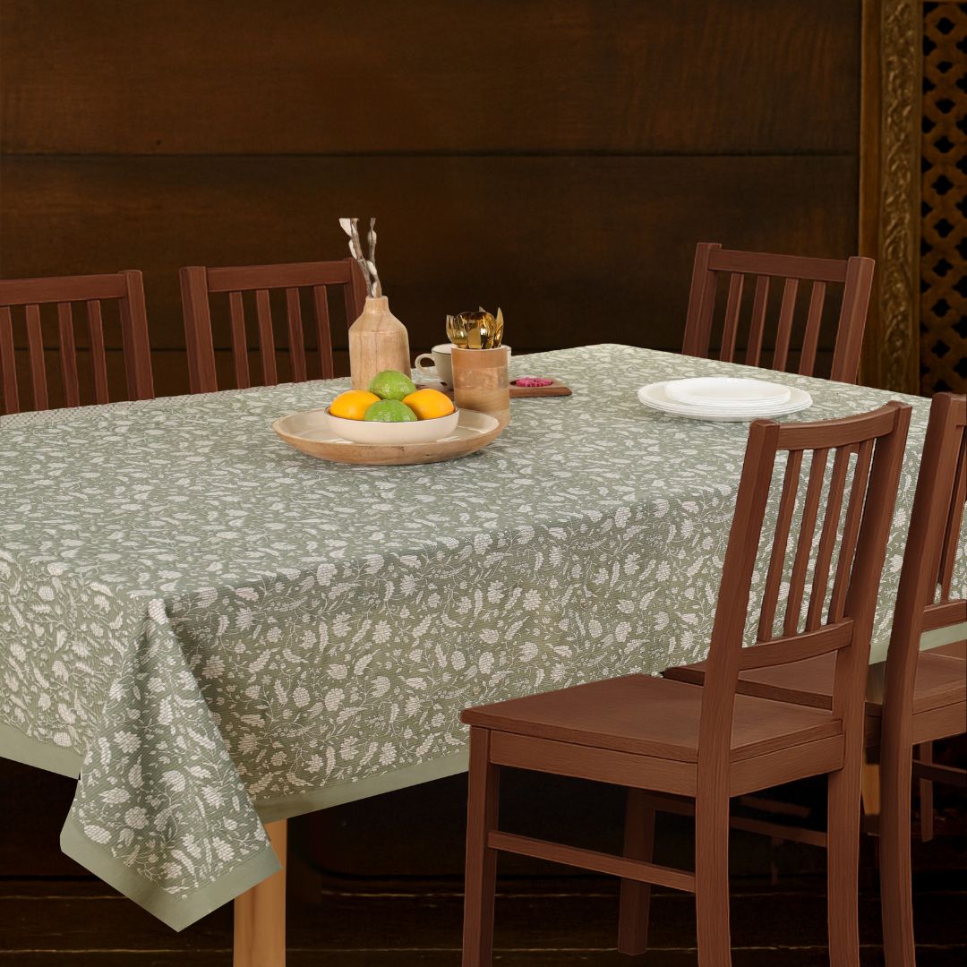 Handprinted Table Cloth in Pure Cotton for a 6 seater dining table
