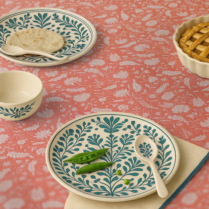 Handprinted Table Cloth in Pure Cotton for a 6 seater dining table