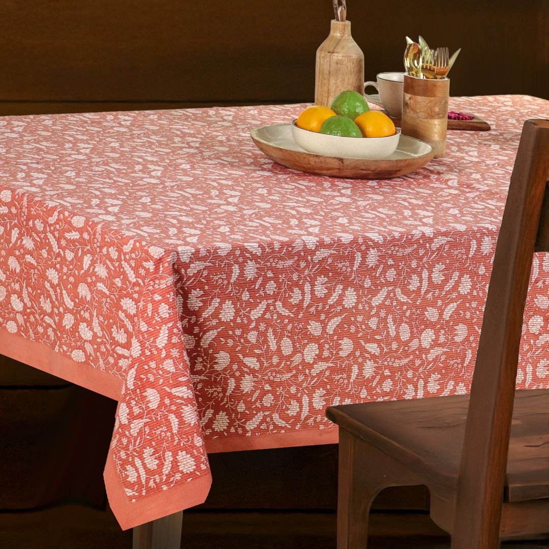 Handprinted Table Cloth in Pure Cotton for a 6 seater dining table
