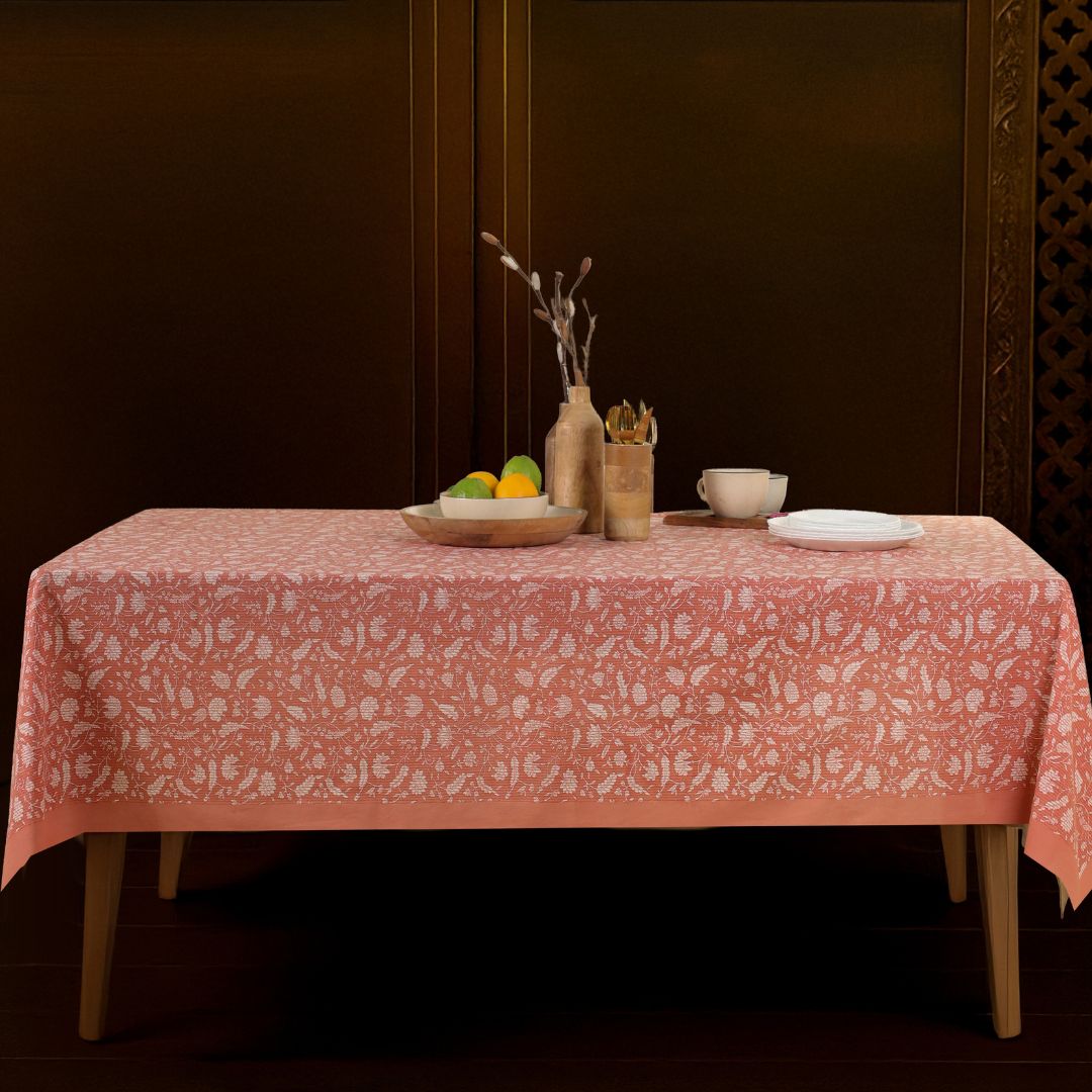 Handprinted Table Cloth in Pure Cotton for a 6 seater dining table
