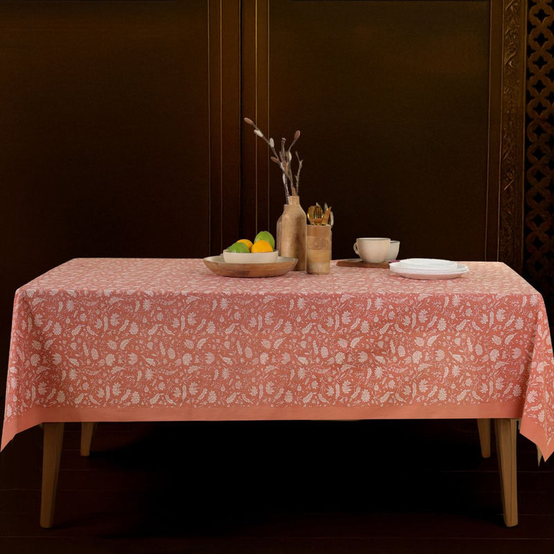 Handprinted Table Cloth in Pure Cotton for a 6 seater dining table