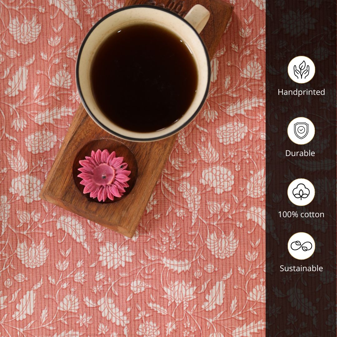Handprinted Table Cloth in Pure Cotton for a 6 seater dining table