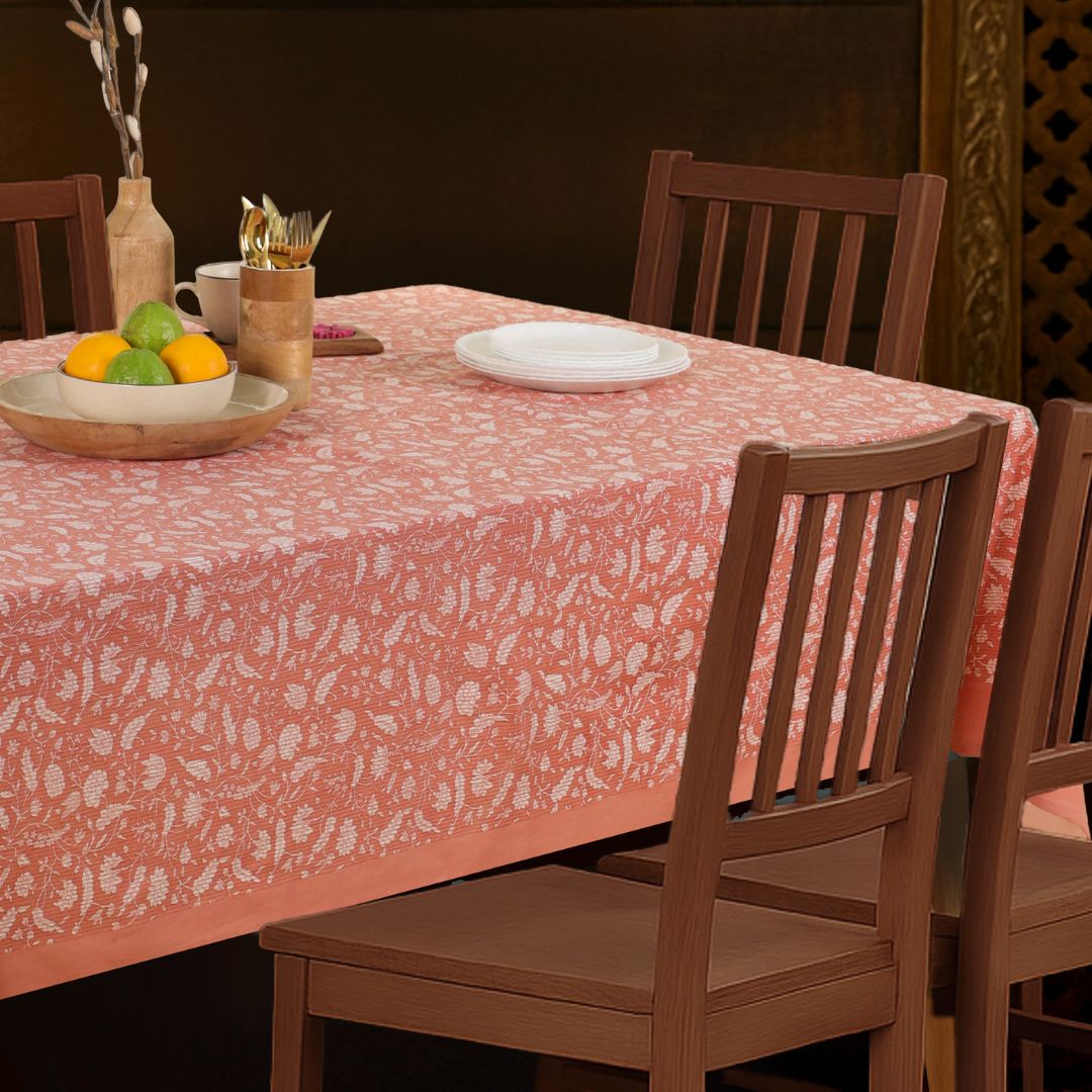 Handprinted Table Cloth in Pure Cotton for a 6 seater dining table