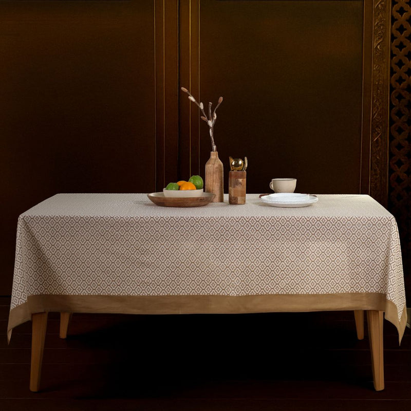 Handprinted Table Cloth in Pure Cotton for a 6 seater dining table