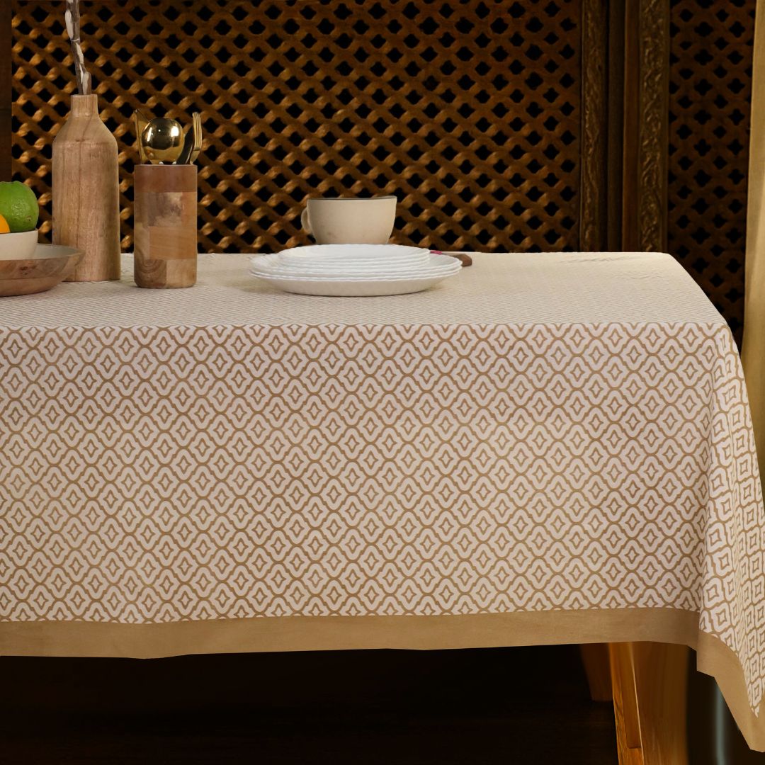 Handprinted Table Cloth in Pure Cotton for a 6 seater dining table
