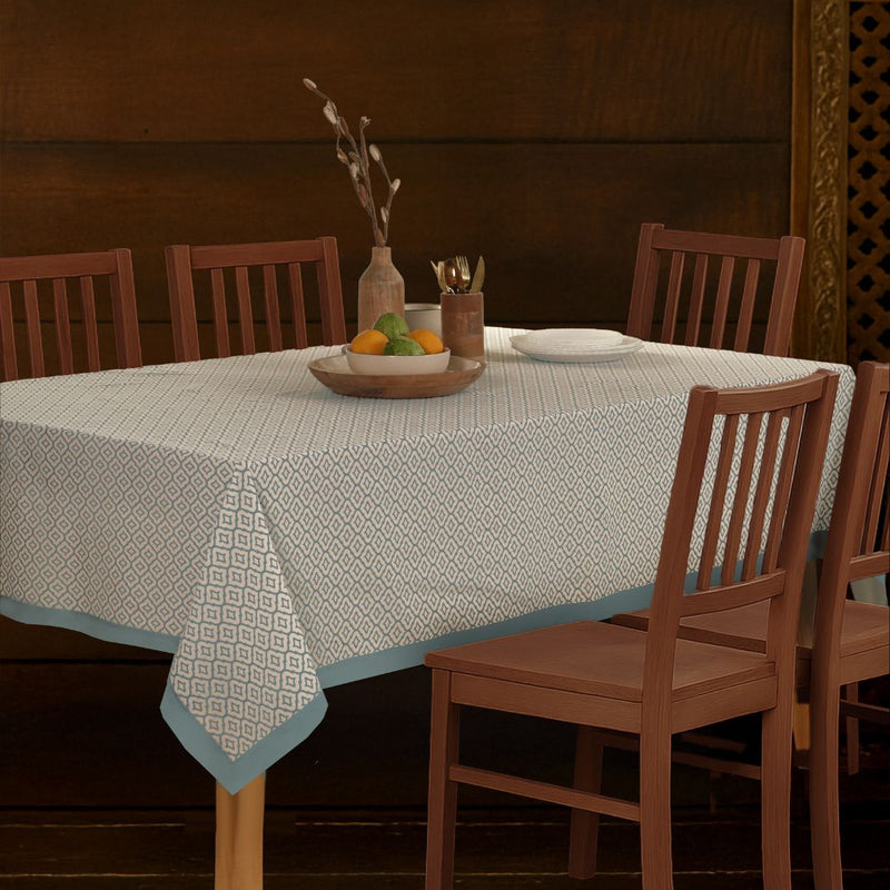 Handprinted Table Cloth in Pure Cotton for a 6 seater dining table