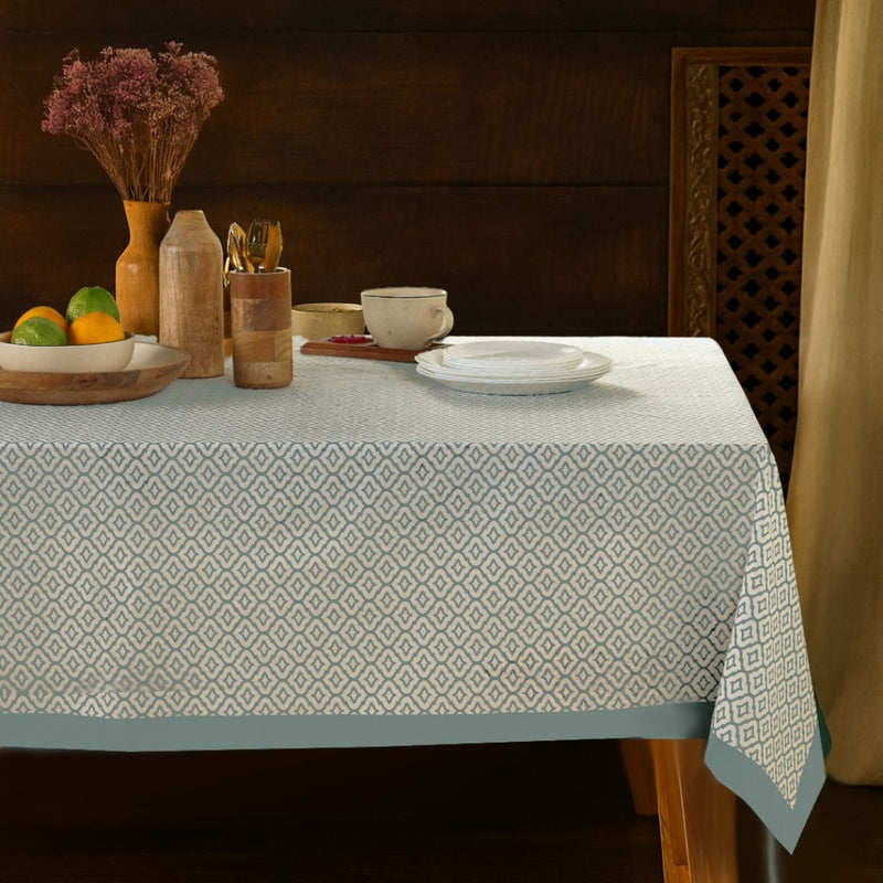 Handprinted Table Cloth in Pure Cotton for a 6 seater dining table