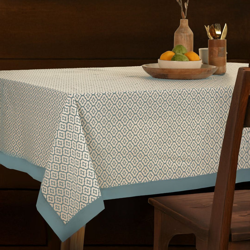 Handprinted Table Cloth in Pure Cotton for a 6 seater dining table