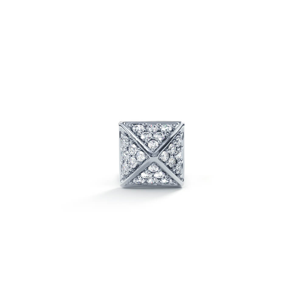 Pyrra CZ Stud Earring (Single Piece) | 925 Sterling Silver, AAAAA Grade Cubic Zirconia, Rhodium Plating & Glossy Finish