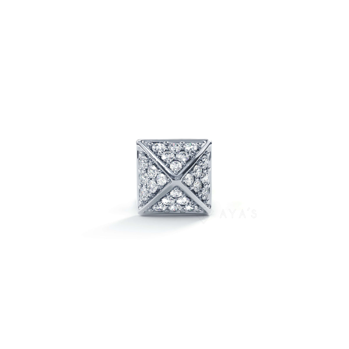 Pyrra CZ Stud Earring (Single Piece) | 925 Sterling Silver, AAAAA Grade Cubic Zirconia, Rhodium Plating & Glossy Finish