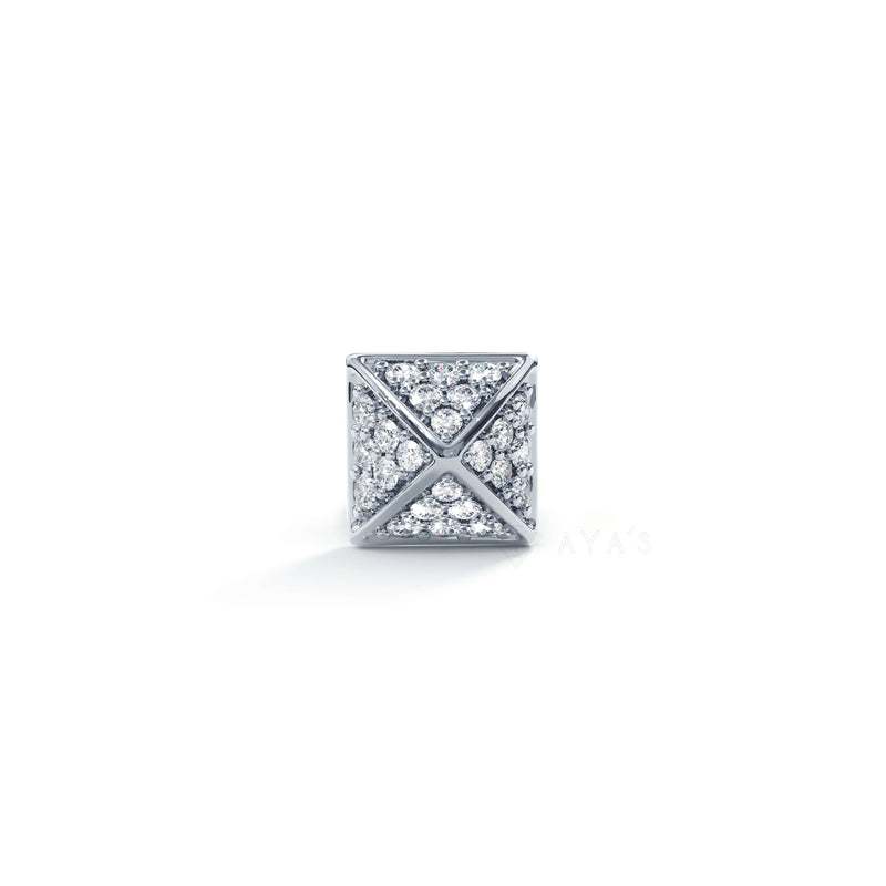 Pyrra CZ Stud Earring (Single Piece) | 925 Sterling Silver, AAAAA Grade Cubic Zirconia, Rhodium Plating & Glossy Finish