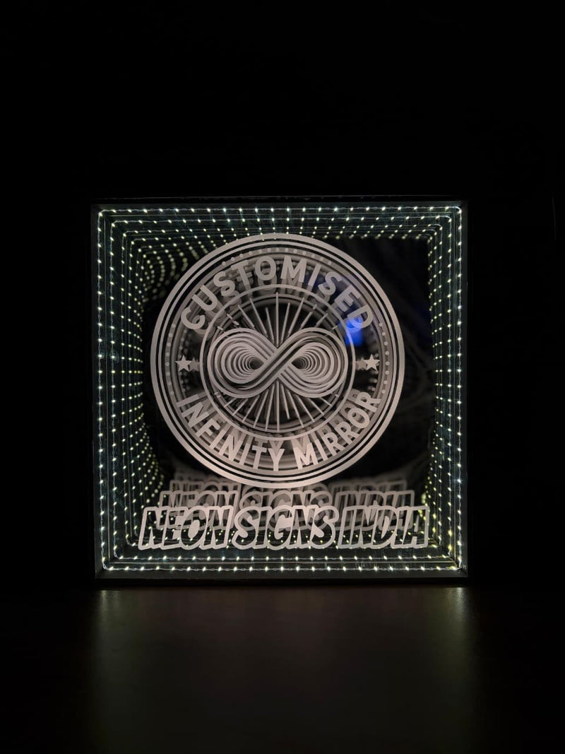 Customized Infinity Mirror front view lit up