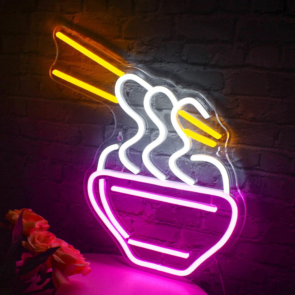 Ramen Neon Sign Led Neon Lights for Wall Decor Noodle Light Up Signs for Resturant Home Bar Kitchen Dinning Room Cafe Japanese Noodle Shop Decorations Neonsignsindia
