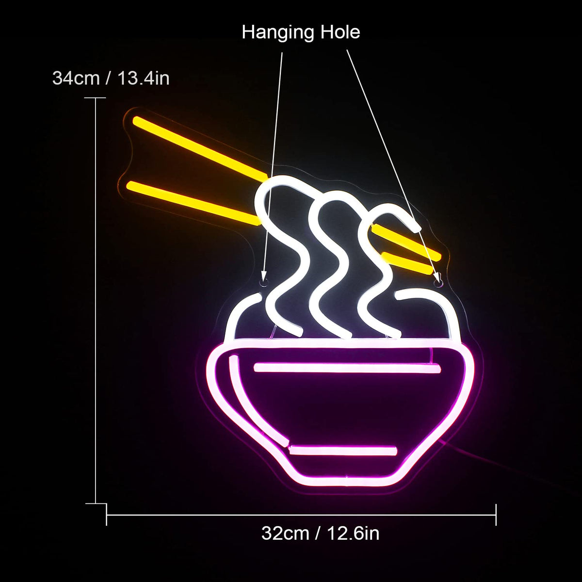 Ramen Neon Sign Led Neon Lights for Wall Decor Noodle Light Up Signs for Resturant Home Bar Kitchen Dinning Room Cafe Japanese Noodle Shop Decorations Neonsignsindia