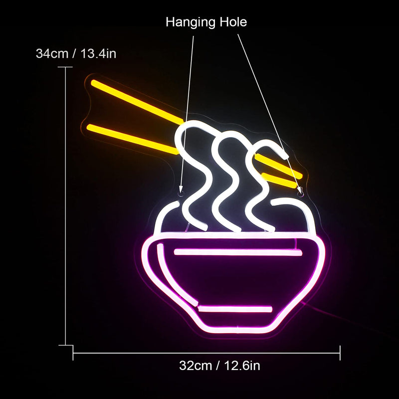 Ramen Neon Sign Led Neon Lights for Wall Decor Noodle Light Up Signs for Resturant Home Bar Kitchen Dinning Room Cafe Japanese Noodle Shop Decorations Neonsignsindia