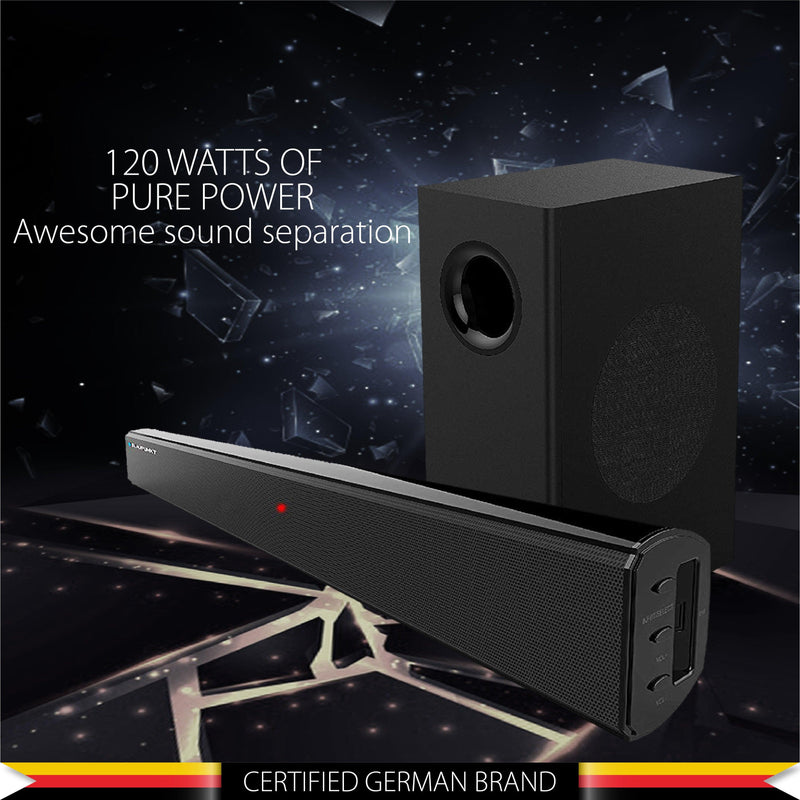 Blaupunkt Recertified SBW100 Soundbar with Subwoofer| RMS 120 Watt