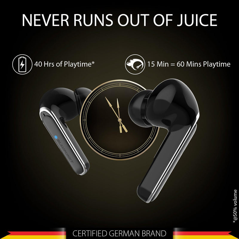 Recertified BTW100 BK |Wireless Earbuds Blaupunkt TurboVolt Charging