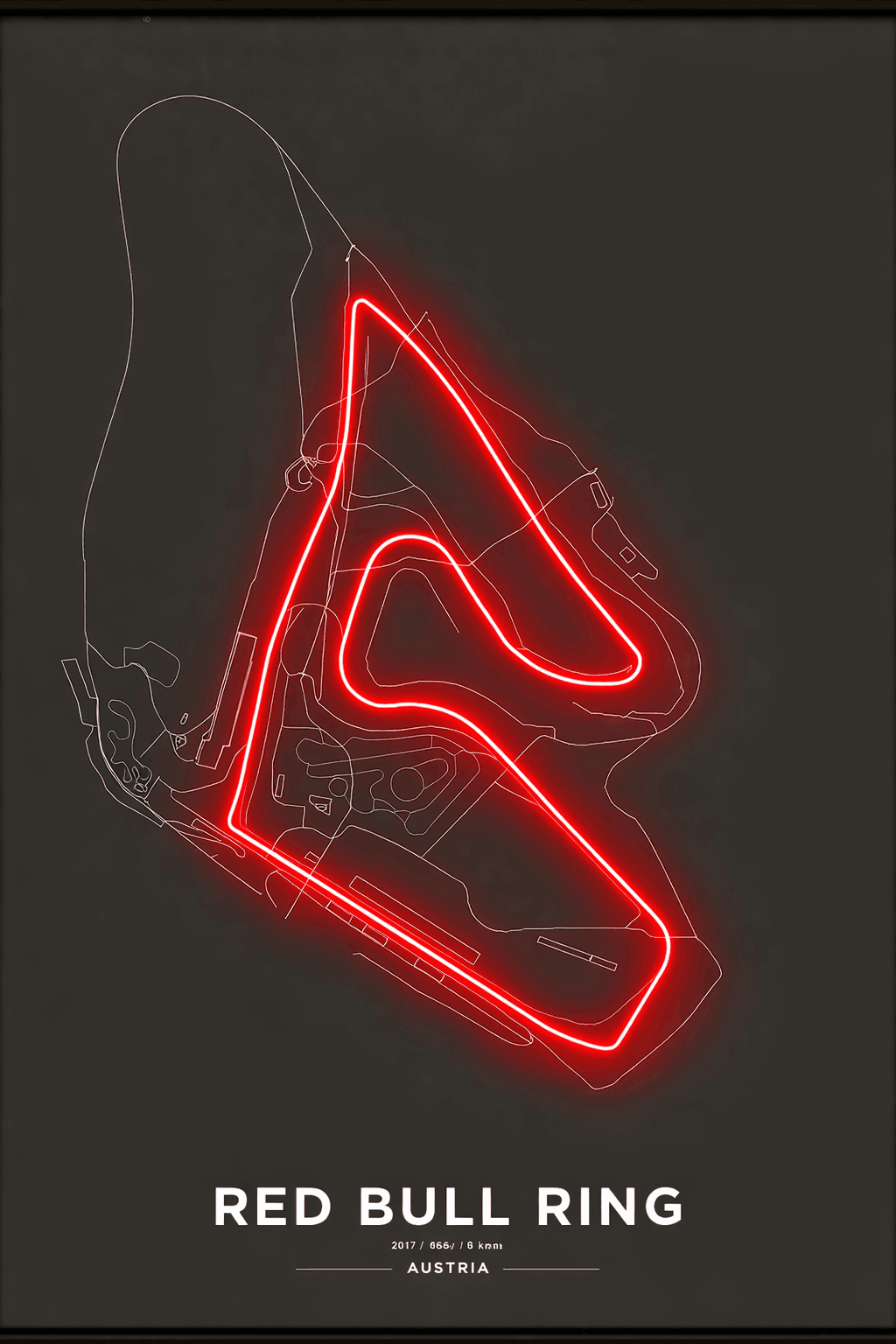 Red Bull Ring  F1 Circuit Wall Art – F1 Track LED Style Poster | Neon Signs India — Image 3