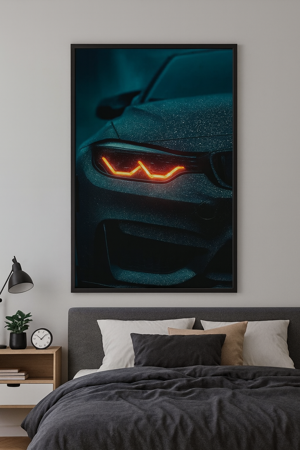 Red Fury Neon Car Poster – Night Drive Wall Art Neonsignsindia