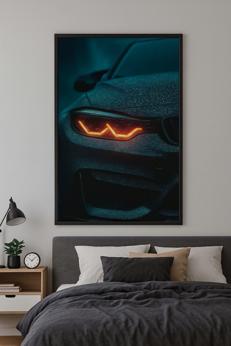 Red Fury Neon Car Poster – Night Drive Wall Art Neonsignsindia