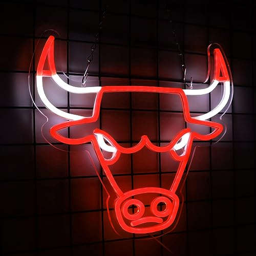 Red LED Bull Neon Signs 16x16 inches Neonsignsindia