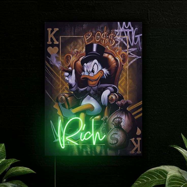 Rich Neon Money Wall Art – Luxury Hustle LED Sign Game room | Neon Signs India