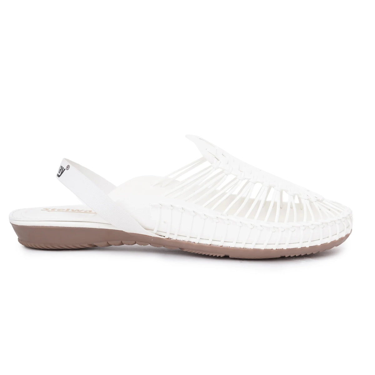 White Handcrafted Flat Sandal Clogs-9
