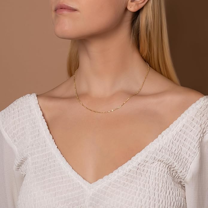 Diamond Cut Cable Chain Gold Plated Anti-Tarnish UniqueJewels