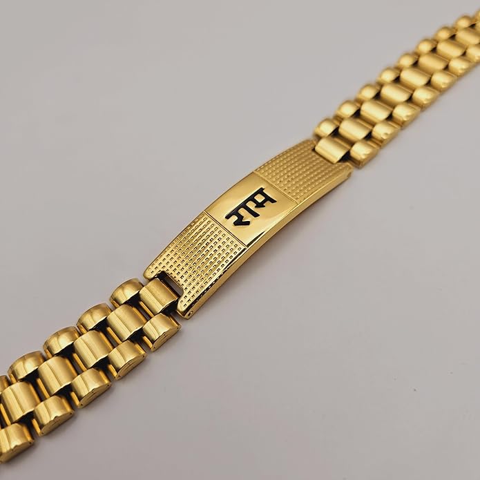 RAM Bracelet 22K Gold Plated Stainless Steel Men India