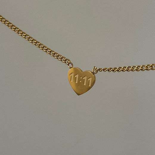 1111 Manifestation Necklace Worn on Neck Women Gold Pendant India