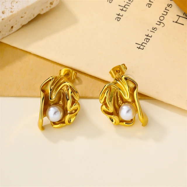 Pearl Dream Earrings 18K Gold Plated Elegance Women Jewellery