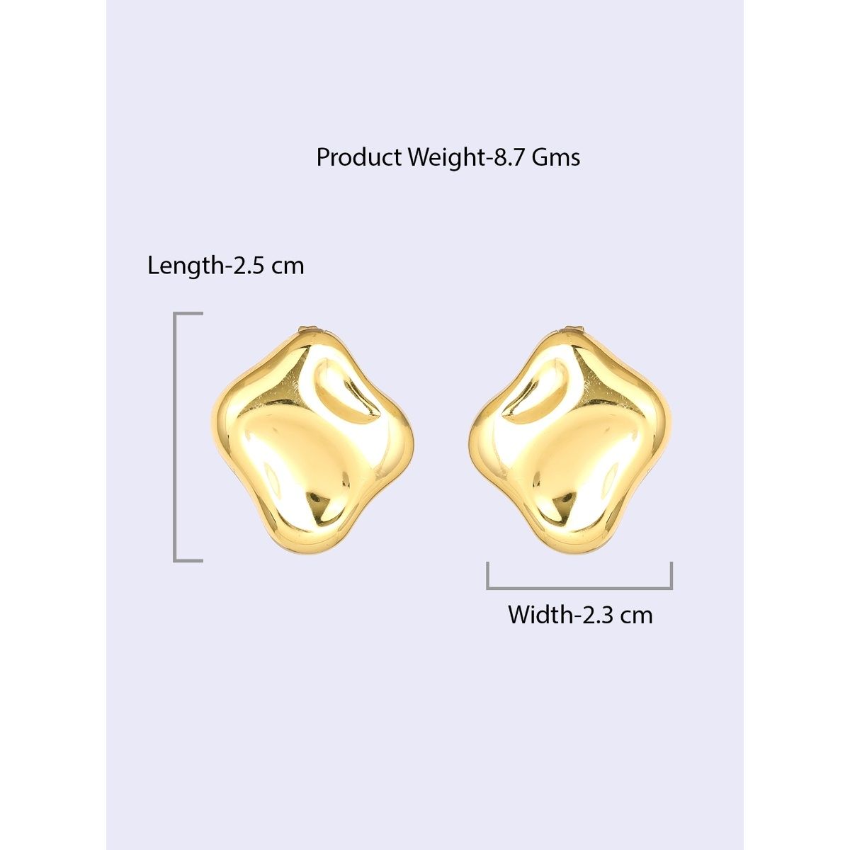 Bold Demi Fine Stud Earrings 18K Gold Plated Women India