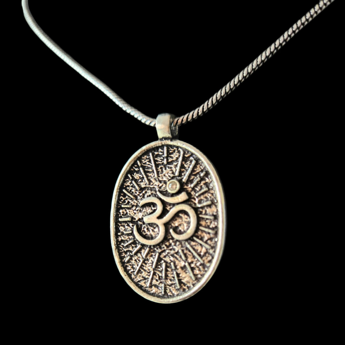 Handmade OM Pendant Gold Oxidised Chain Men UniqueJewels.in