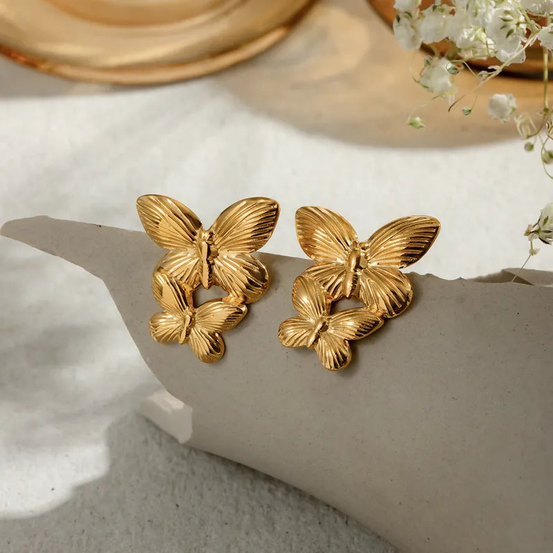 18kt Gold Plated Butterfly Earrings for Women - UniqueJewels.in