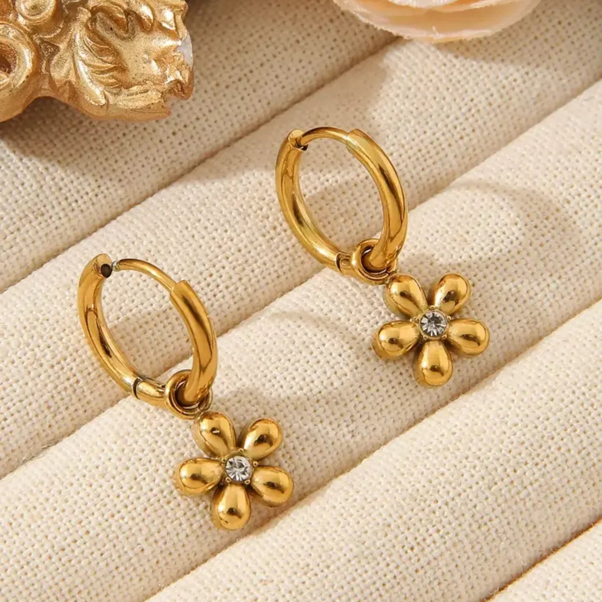 Artistic Flower Hoop Earrings