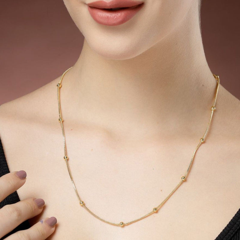 Minimalist Chain Necklace Women 22K Gold Plated India