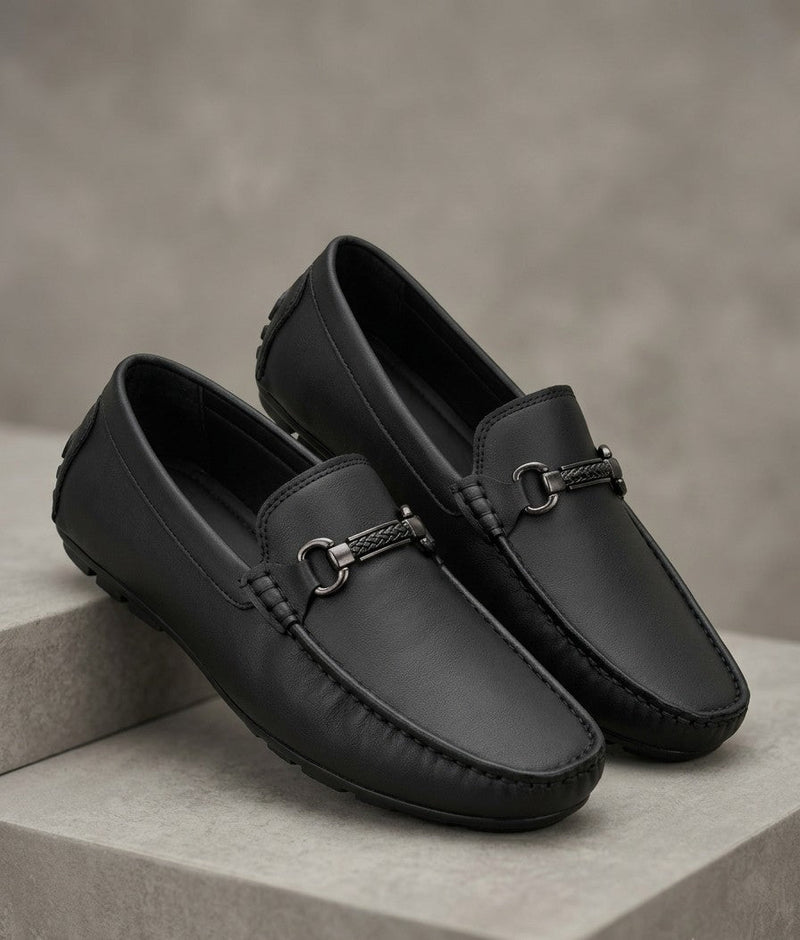 TopLine-Leather Loafers- Black-2